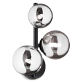 Ideal Lux - Aplique de parede LED PERLAGE 3xG9/3W/230V preto/preto fumê